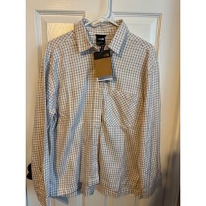 NWT The North Face Women's Arroyo Flannel Shirt White Dune Grid Medium